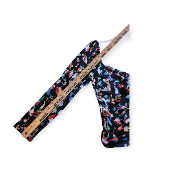 Open Edit Holiday Velvet Floral Sweetheart Ruched Party Top Medium NWOT - Picture 9 of 12